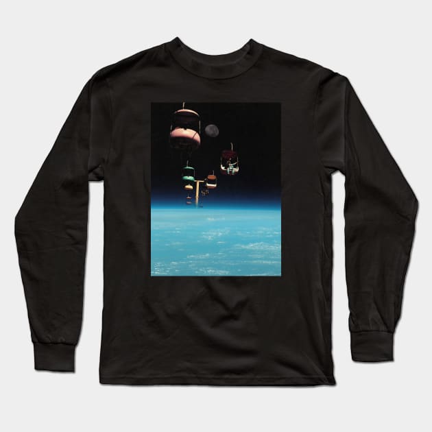 The Best View In The World - Space Aesthetic, Retro Futurism, Sci Fi Long Sleeve T-Shirt by jessgaspar